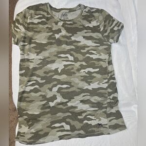 PINK Victoria's Secret Green and Gray Short Sleeve Tee